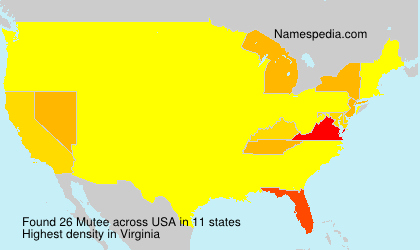 Surname Mutee in USA Surname Mutee in USA