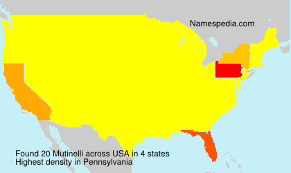 Surname Mutinelli in USA Surname Mutinelli in USA
