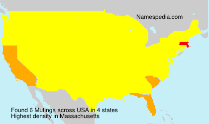 Surname Mutinga in USA Surname Mutinga in USA