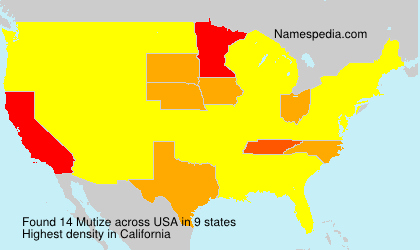 Surname Mutize in USA Surname Mutize in USA