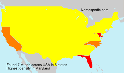 Surname Mutoh in USA Surname Mutoh in USA