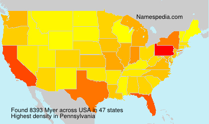 Surname Myer in USA Surname Myer in USA