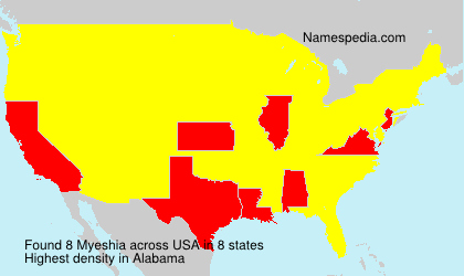 Surname Myeshia in USA Surname Myeshia in USA