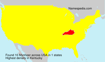 Surname Mynheer in USA Surname Mynheer in USA