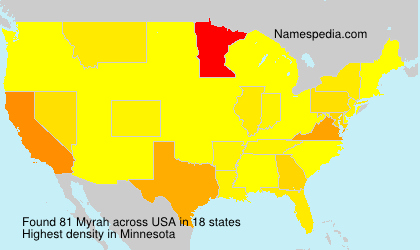 Surname Myrah in USA