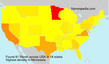 Surname Myrah in USA Surname Myrah in USA