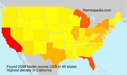 Surname Nader in USA Surname Nader in USA