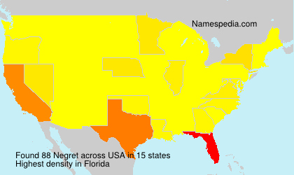 Surname Negret in USA Surname Negret in USA