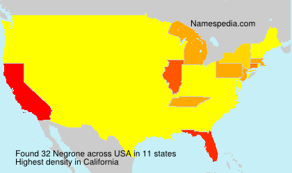 Surname Negrone in USA Surname Negrone in USA