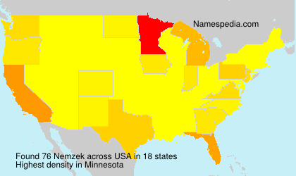 Surname Nemzek in USA Surname Nemzek in USA