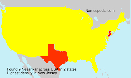 Surname Nesarikar in USA Surname Nesarikar in USA