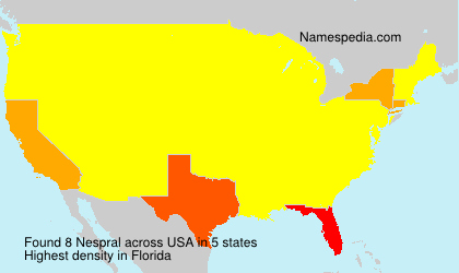Surname Nespral in USA Surname Nespral in USA