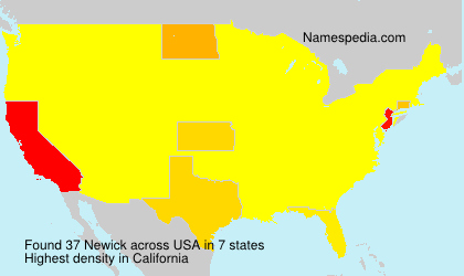 Surname Newick in USA