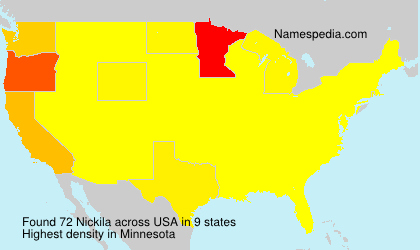 Surname Nickila in USA Surname Nickila in USA