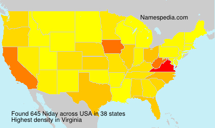Surname Niday in USA Surname Niday in USA