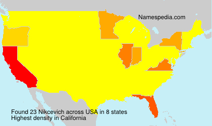 Surname Nikcevich in USA Surname Nikcevich in USA