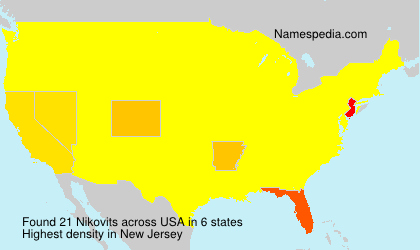 Surname Nikovits in USA