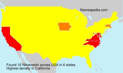 Surname Nikseresht in USA Surname Nikseresht in USA