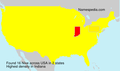 Surname Nixe in USA Surname Nixe in USA