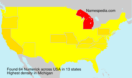 Surname Numerick in USA Surname Numerick in USA