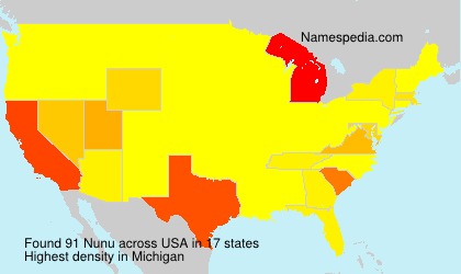 Surname Nunu in USA