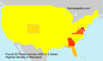 Surname Nusen in USA Surname Nusen in USA