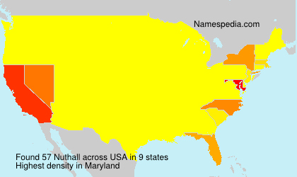 Surname Nuthall in USA Surname Nuthall in USA