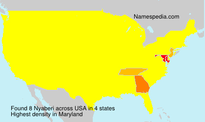 Surname Nyaberi in USA Surname Nyaberi in USA