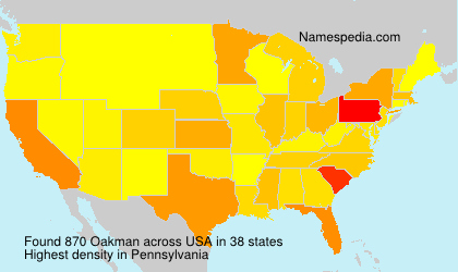 Surname Oakman in USA Surname Oakman in USA