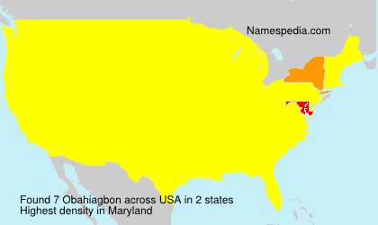 Surname Obahiagbon in USA Surname Obahiagbon in USA