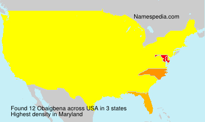Surname Obaigbena in USA Surname Obaigbena in USA