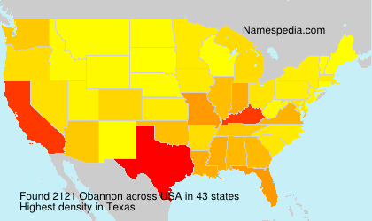 Surname Obannon in USA