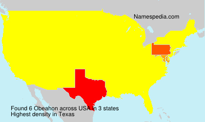Surname Obeahon in USA Surname Obeahon in USA