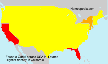 Surname Oddiri in USA