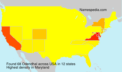 Surname Odendhal in USA Surname Odendhal in USA