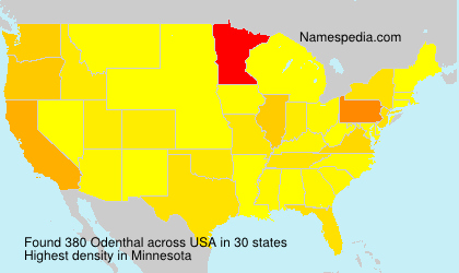 Surname Odenthal in USA Surname Odenthal in USA