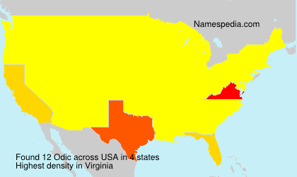 Surname Odic in USA Surname Odic in USA