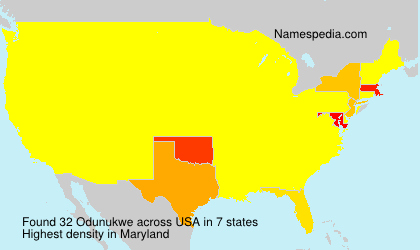 Surname Odunukwe in USA Surname Odunukwe in USA