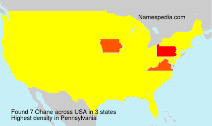 Surname Ohane in USA