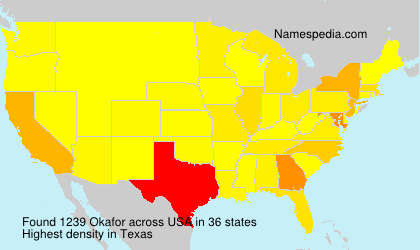 Surname Okafor in USA Surname Okafor in USA