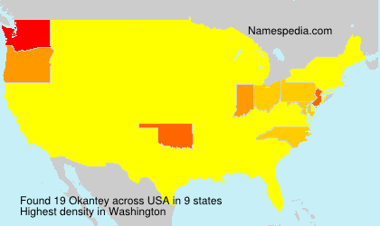 Surname Okantey in USA
