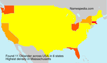Surname Oklander in USA Surname Oklander in USA