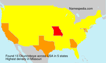 Surname Okunrinboye in USA Surname Okunrinboye in USA