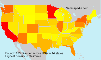 Surname Olander in USA