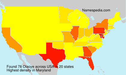 Surname Olaoye in USA