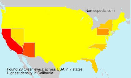 Surname Olesniewicz in USA Surname Olesniewicz in USA