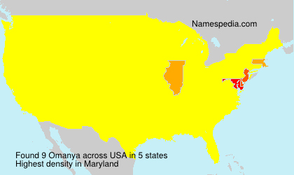 Surname Omanya in USA