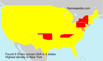 Surname Onaro in USA Surname Onaro in USA