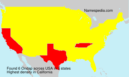 Surname Ondap in USA