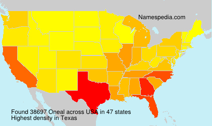 Surname Oneal in USA Surname Oneal in USA